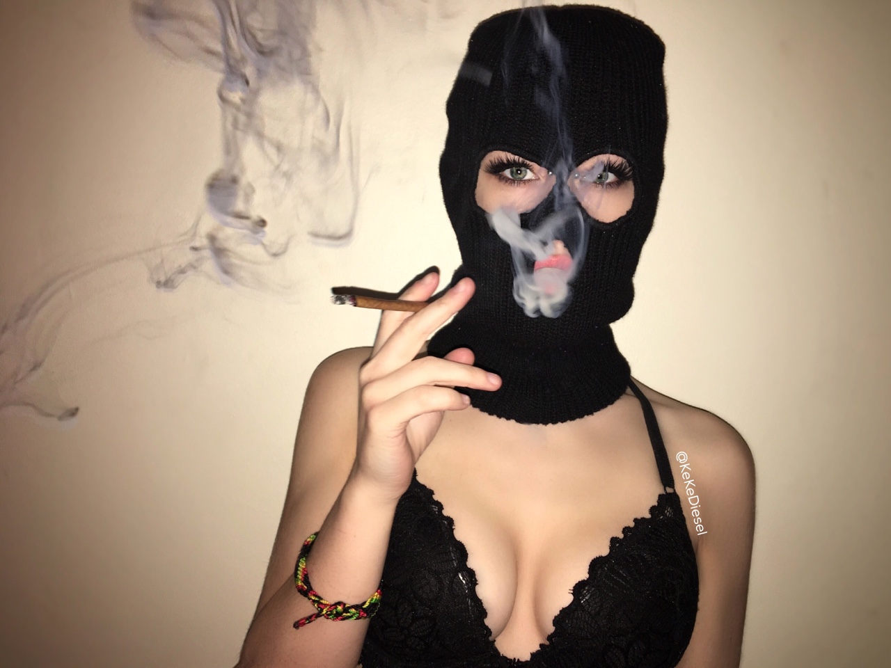 Teen masturbation striptease smoking balaclava helmet