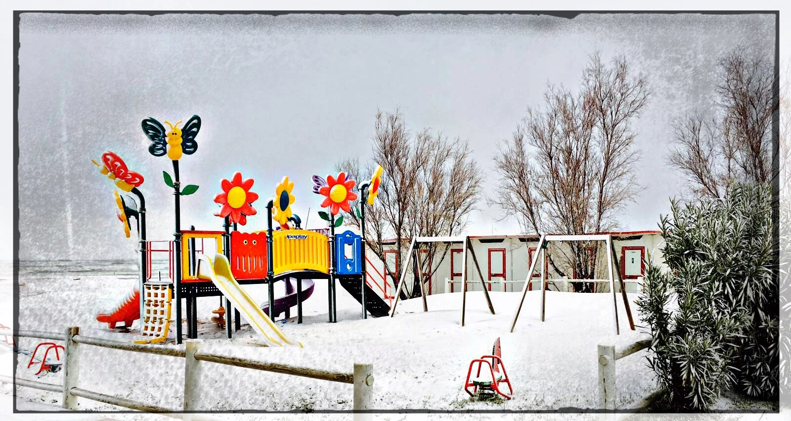 Image result for snow on the playground cartoon image
