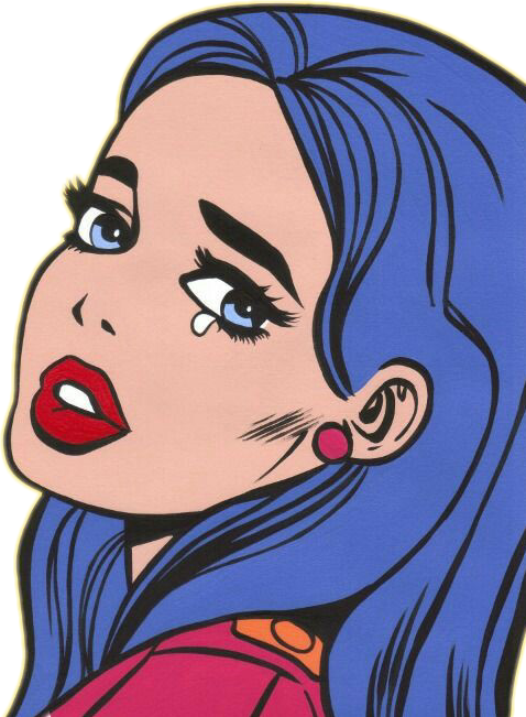 popart cry girl woman women sticker by @andreaparra03